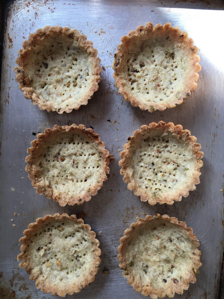 Blood Orange Mini Tarts with Pistachio Shortbread Crust