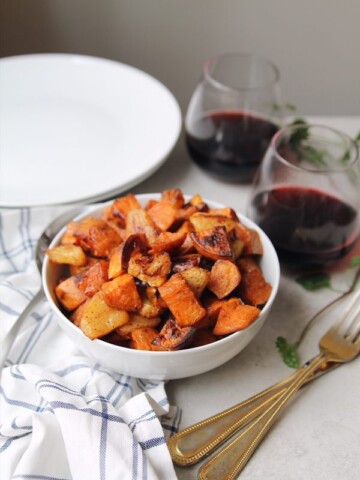 Spiced Roasted Sweet Potatoes with Pineapple