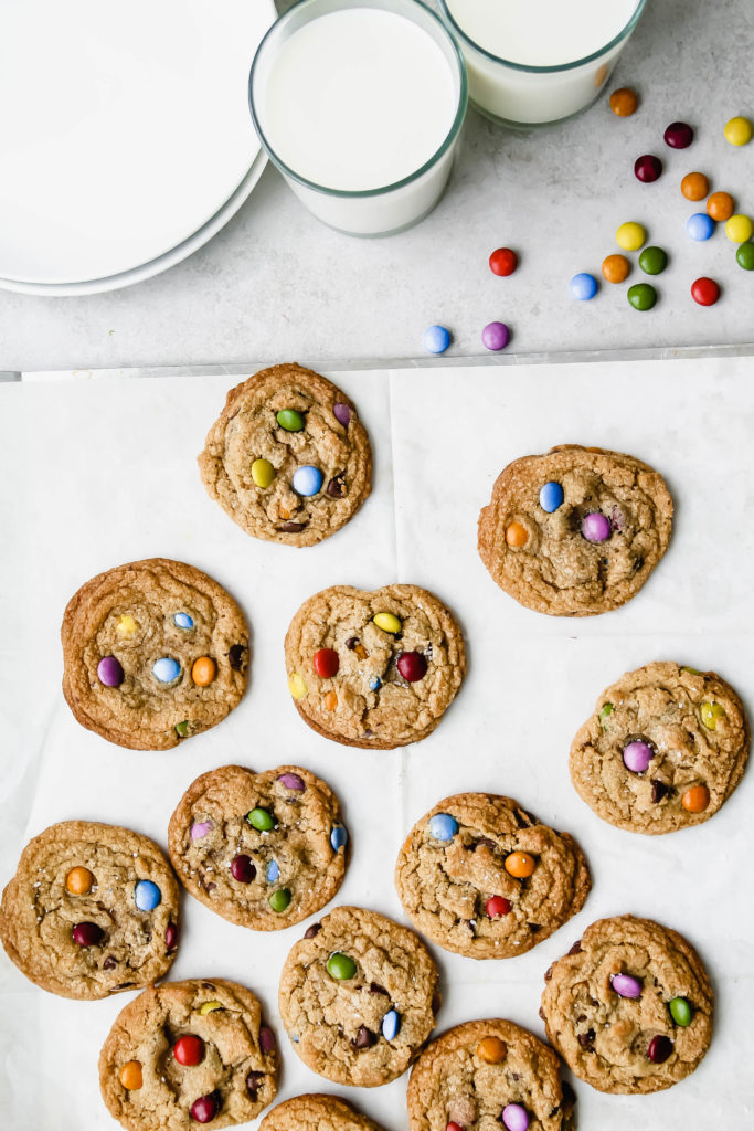 Rainbow M&M Brown Butter Cookies