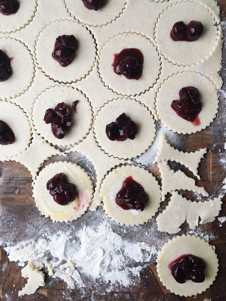 Hamantaschen with sour cherries