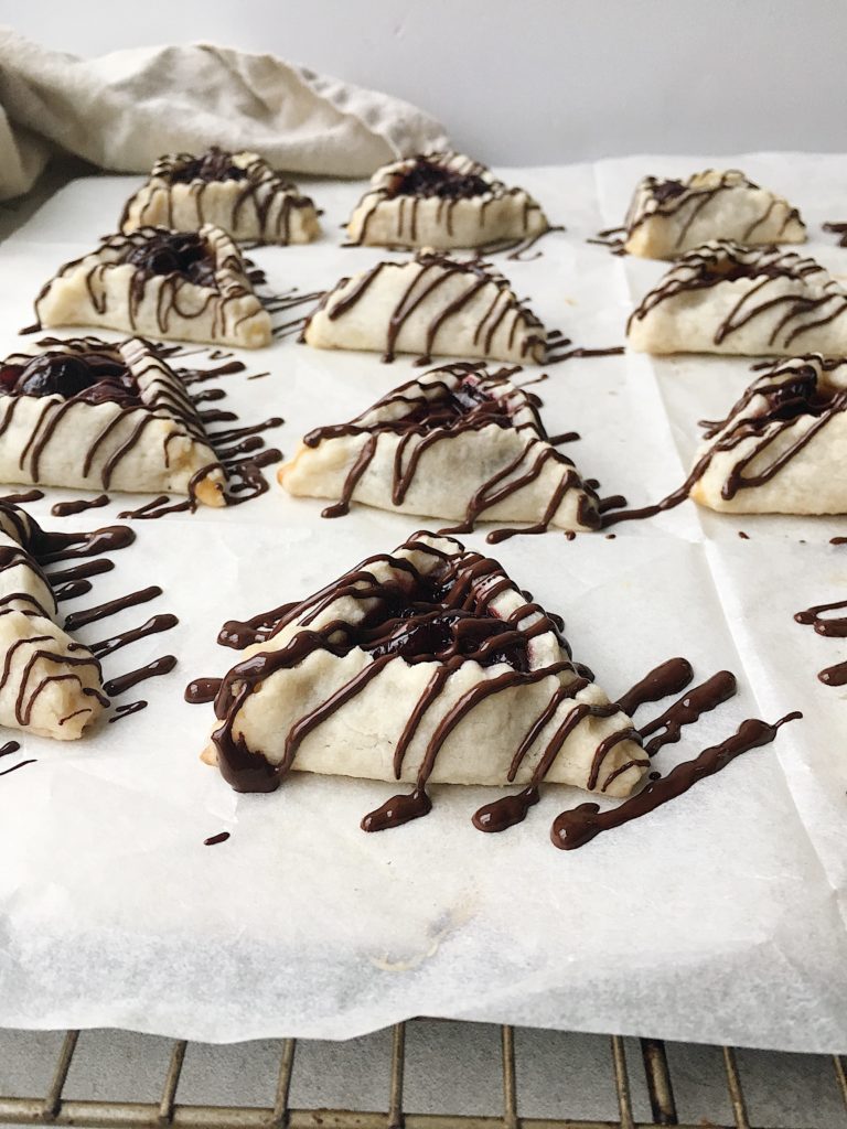 Hamantaschen with sour cherries