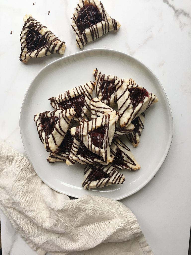 Hamantaschen with sour cherries