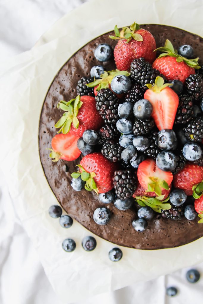 One Bowl Gluten Free Double Chocolate Torte with Salted Caramel - kosher for passover