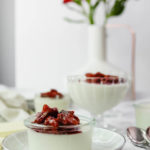 White Chocolate Mousse with Roasted Strawberries Valrhona
