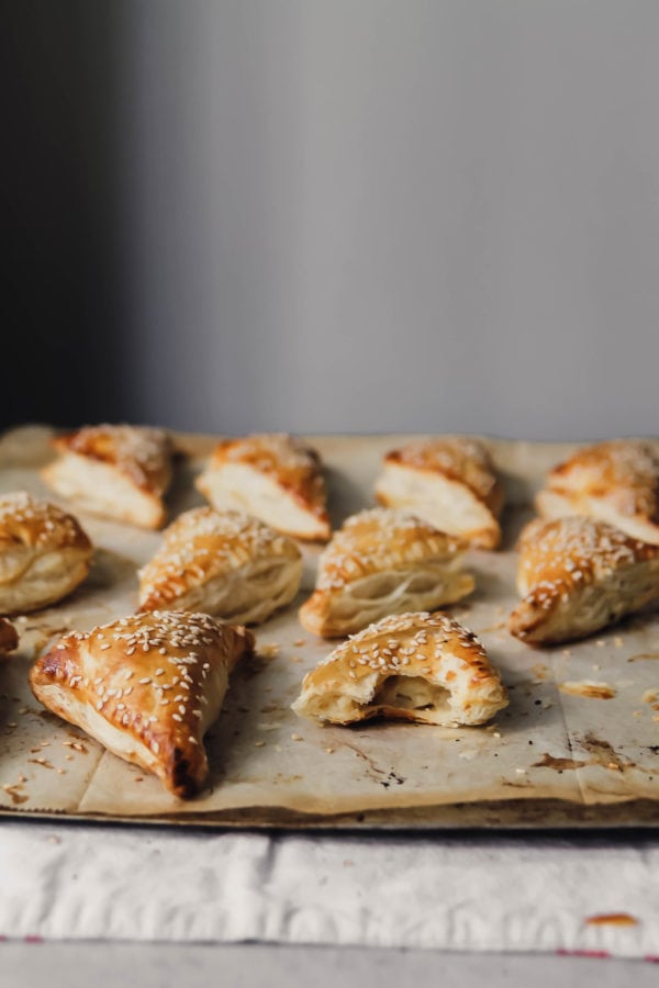 Israeli Bourekas with Potato and caramelized onions