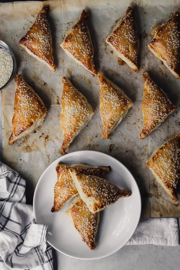 Israeli Bourekas with Potato and caramelized onions