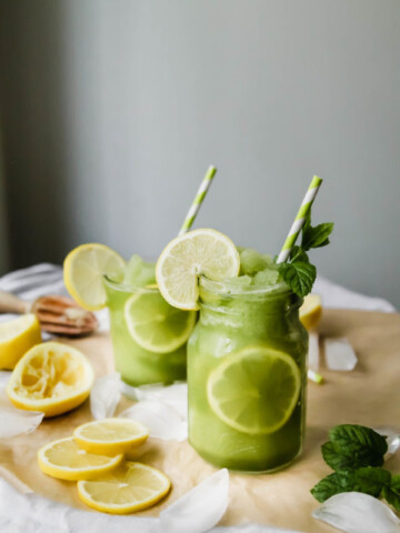 Limonana Slushie Frozen Lemonade with Fresh Mint