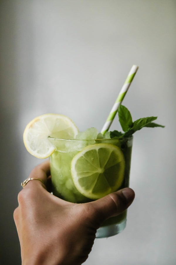 Limonana Slushie Frozen Lemonade with Fresh Mint