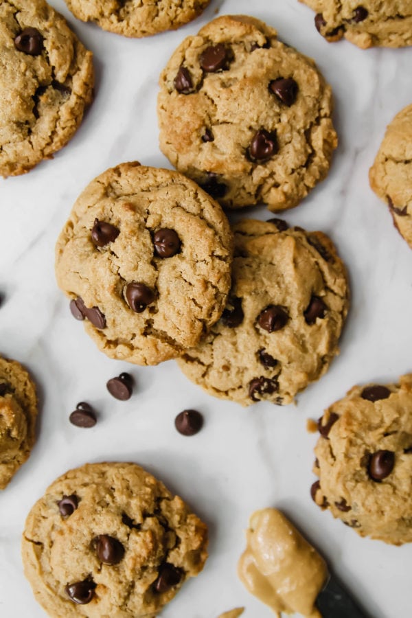 The Best Peanut Butter Chocolate Chip Cookies EVER - Gluten + Dairy Free