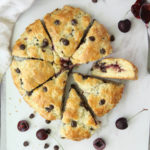 Chocolate Chip Scones filled with Cherry Jam