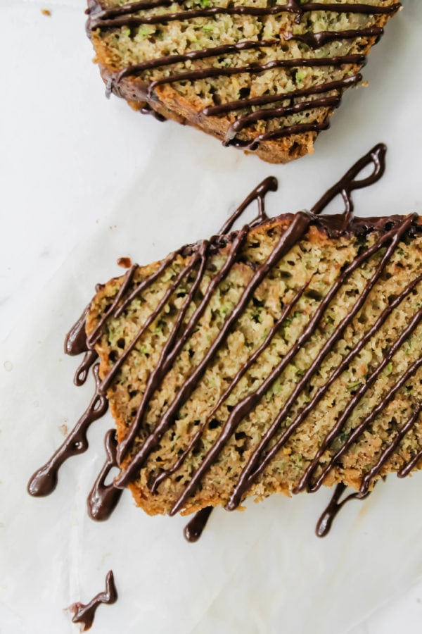 Chocolate Halvah Swirled Zucchini Bread