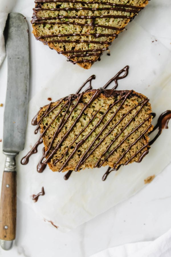 Chocolate Halvah Swirled Zucchini Bread