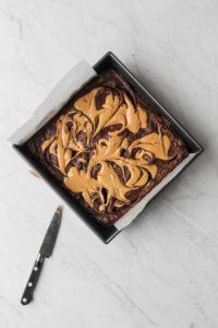 Peanut butter marbled brownies