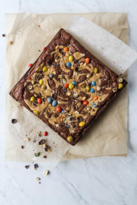 Peanut butter marbled brownies