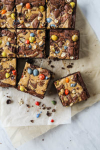 Peanut butter marbled brownies