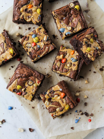 Peanut butter marbled brownies