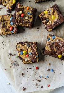 Peanut butter marbled brownies