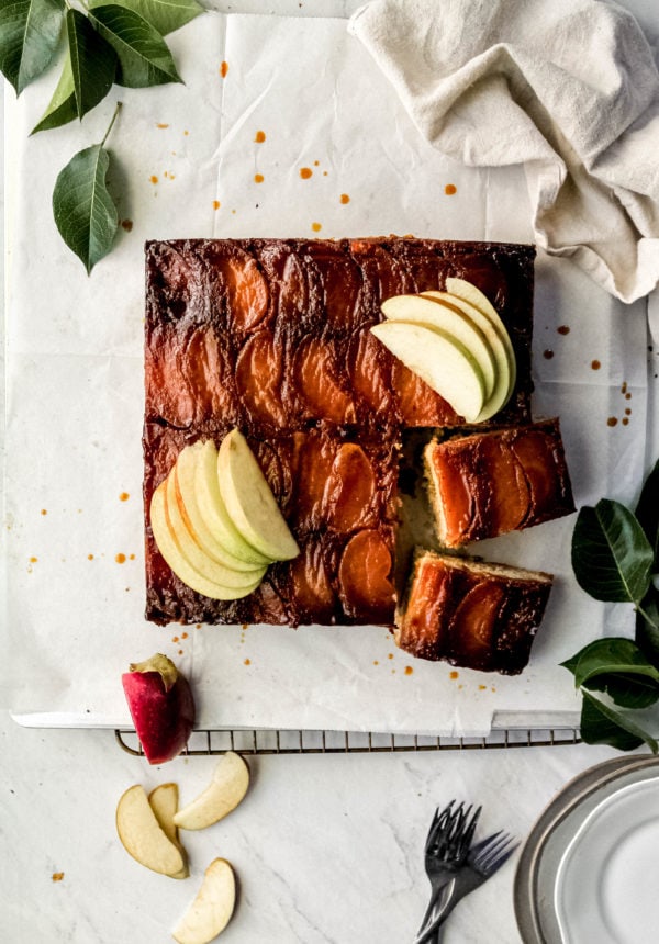 caramel apple upside down cake