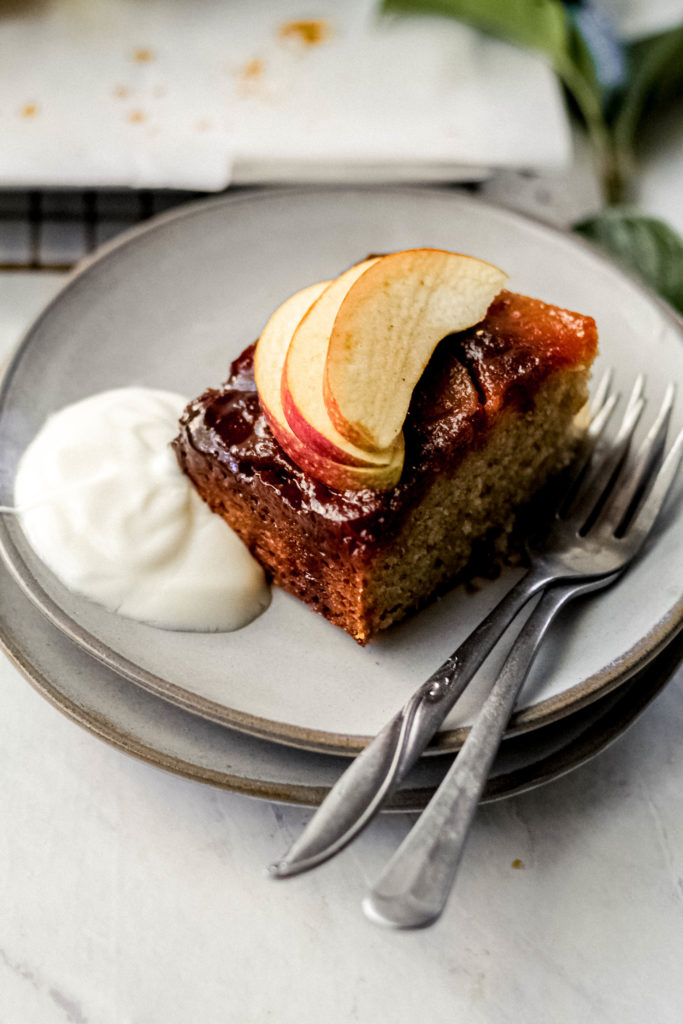 caramel apple upside down cake