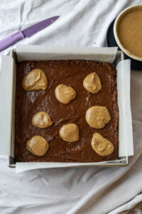 Fudgy Cocoa Brownies with Homemade Hazelnut Butter