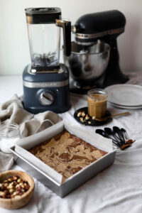 Fudgy Cocoa Brownies with Homemade Hazelnut Butter