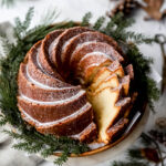 cream cheese pound cake with almond vanilla glaze