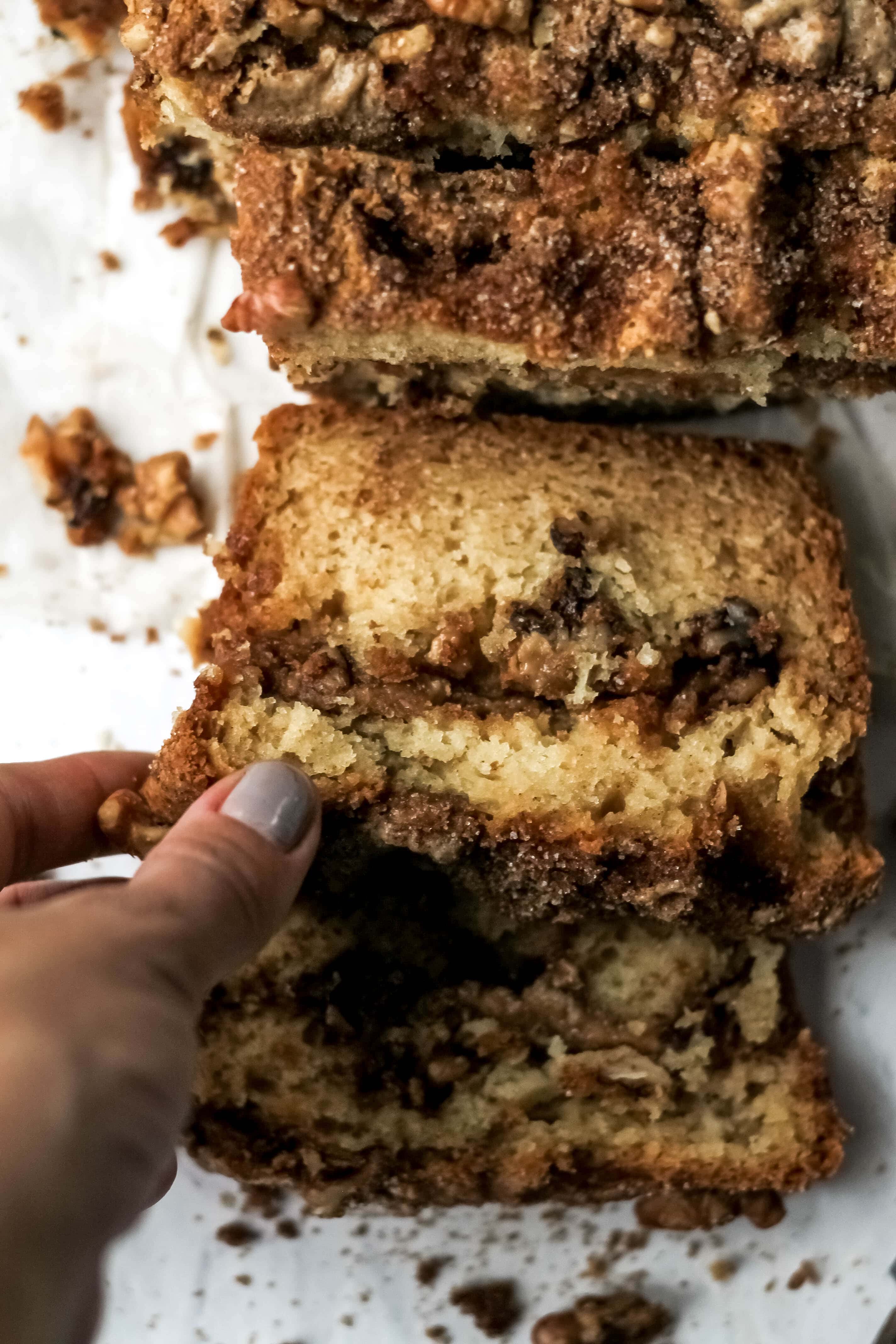 Sour Cream Coffee Cake with Halva and Walnuts