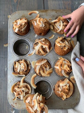 Bran Orange Raisin Muffins with Toasted Coconut