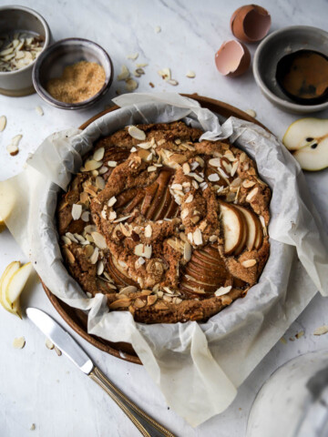 Pear and Almond Brown Butter Cake-