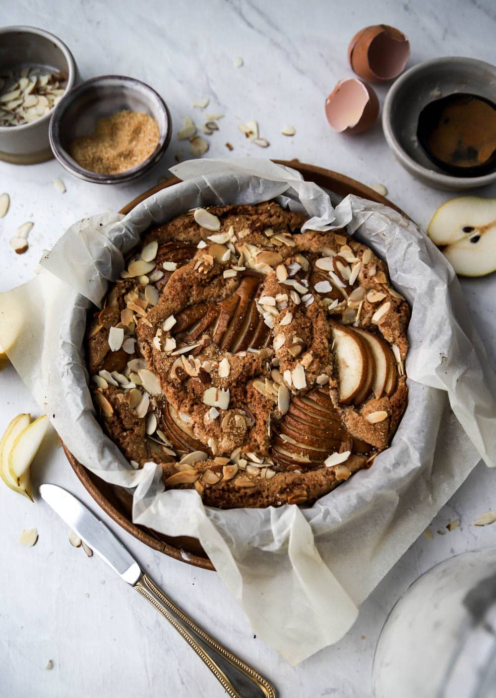 Pear and Almond Brown Butter Cake-