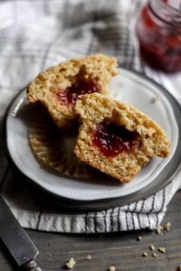 Sweet Polenta Muffins with Jam