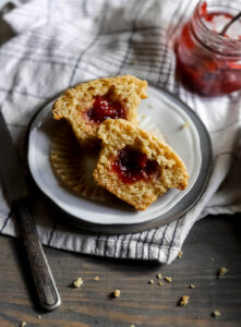 Sweet Polenta Muffins with Jam