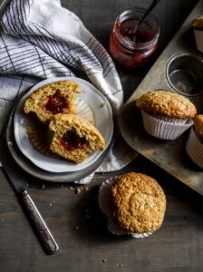 Sweet Polenta Muffins with Jam