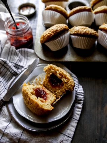 Sweet Polenta Muffins with Jam