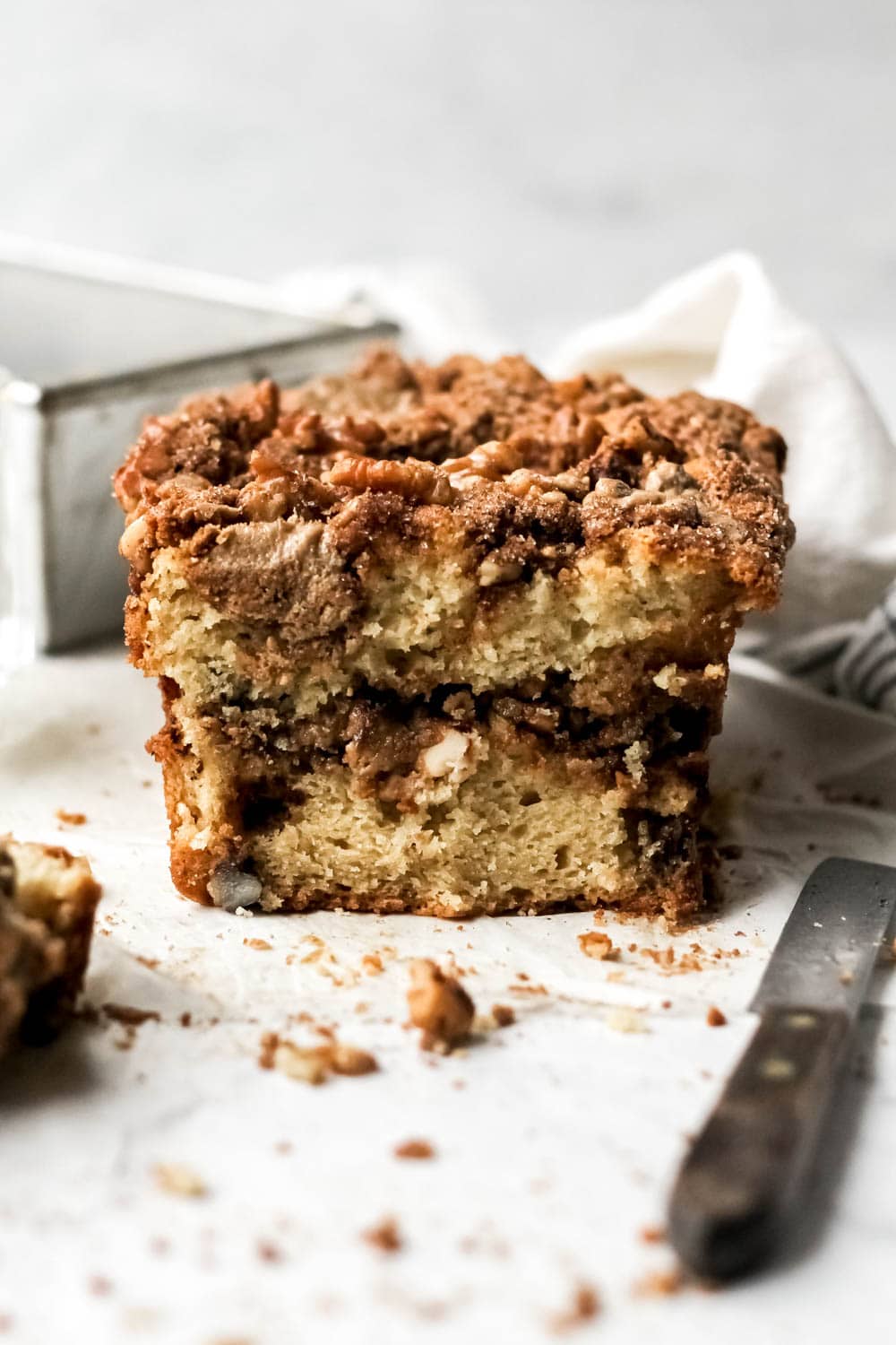 Sour Cream Coffee Cake with Halva and Walnuts