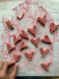 Raspberry Heart Palmiers