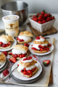 Fresh Strawberry Shortcakes with Yogurt Cream