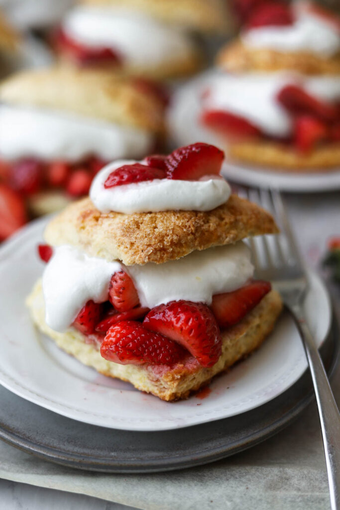 Fresh Strawberry Shortcakes with Yogurt Cream