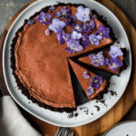 Simple Chocolate Mousse Tart with Candied Violets