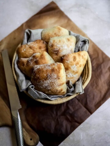 Easy Sourdough Ciabatta Rolls