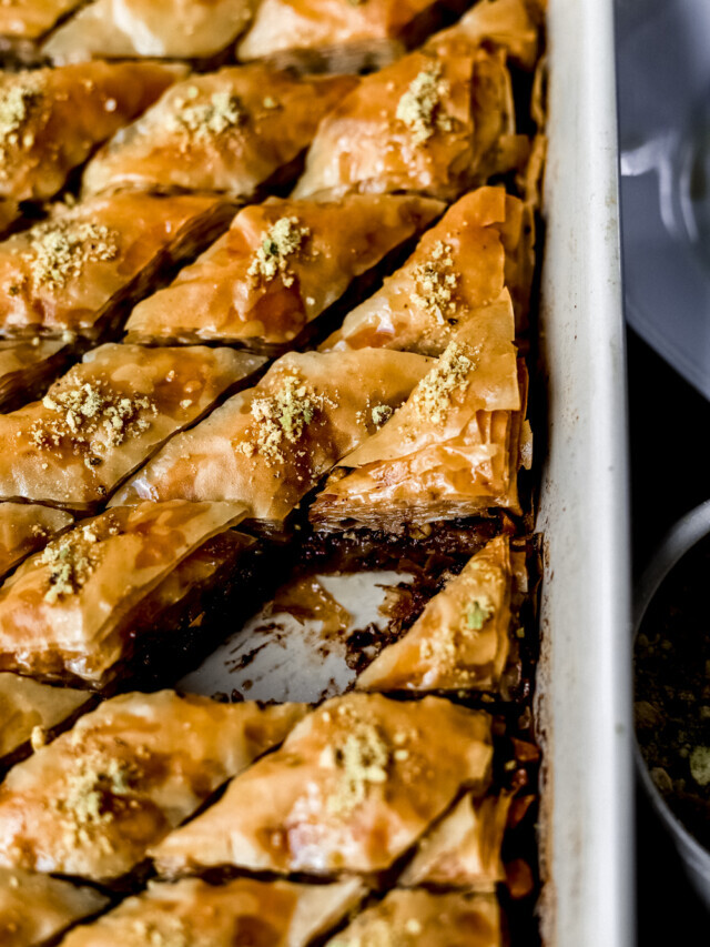 Pistachio and Chocolate Baklava – “Choclava”