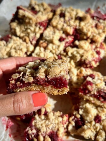 Jammy Raspberry Crumb Bars