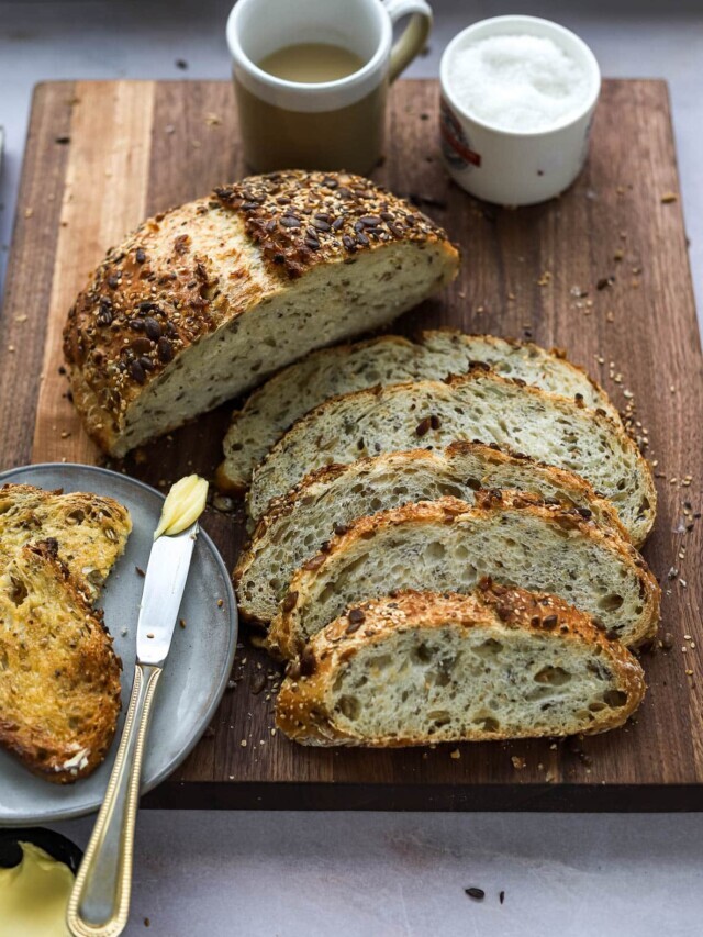 No Knead Seed Bread